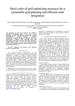 Merit Order of Grid Optimizing Measures for a Sustainable Grid Planning and Efficient Solar Integration