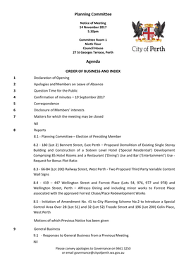 Planning Committee Agenda