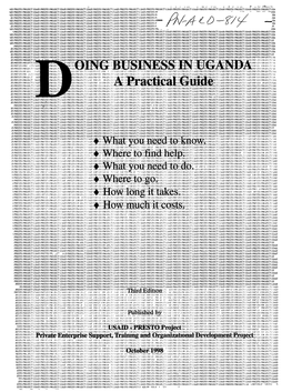 DOING BUSINESS in UGANDA a Practical Guide