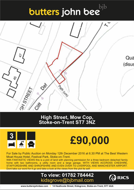 High Street, Mow Cop, Stoke-On-Trent ST7 3NZ to View