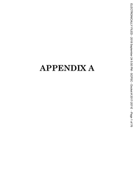 APPENDIX a SCPSC - Docket # 2017-207-E - Page 1 of 76 ELECTRONICALLY Appendix a Page 1 of 75 FILED %()25(7+(38%/,&6(59,&(&200,66,21