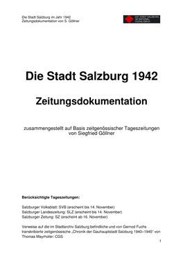 Die Stadt Salzburg 1942 Zeitungsdokumentation Pdf, 3 MB