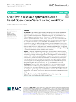 A Resource Optimized GATK 4 Based Open Source Variant Calling Workflow