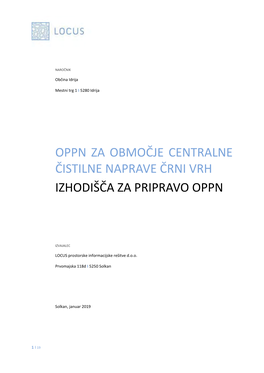 Oppn Za Območje Centralne Čistilne Naprave Črni Vrh