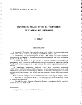 Esquisse Du Milieu Et De La Végétation Du Plateau De L'horombe 7