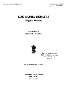 LOK SABHA DEBATES (English Version)