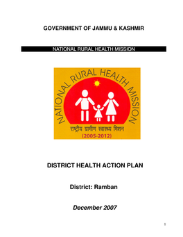 DISTRICT HEALTH ACTION PLAN District: Ramban December 2007