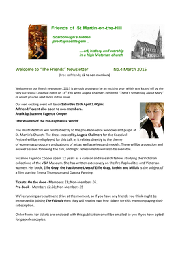 Newsletter No.4 March 2015 (Free to Friends; £2 to Non-Members)