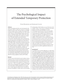 The Psychological Impact of Extended Temporary Protection