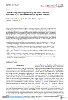 Understanding the Ecology of Host Plant–Insect Herbivore Interactions in the Fossil Record Through Bipartite Networks