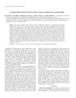 Assessing Spider Diversity on the Forest Floor: Expert Knowledge Beats Systematic Design