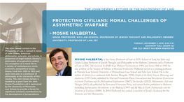 Moral Challenges of Asymmetric Warfare Moshe Halbertal