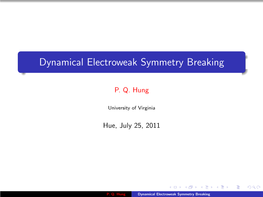Dynamical Electroweak Symmetry Breaking