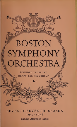 Boston Symphony Orchestra Concert Programs, Season 77, 1957-1958, Subscription