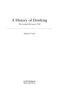 A History of Drinking the Scottish Pub Since 1700