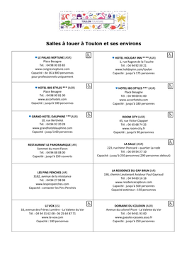 Salles De Spectacles De Toulon Et Son Agglomération