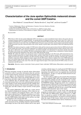 Characterization of the June Epsilon Ophiuchids Meteoroid Stream And