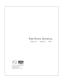 The Stata Journal Volume 18 Number 1 2018