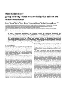 Decomposition of Group-Velocity-Locked-Vector-Dissipative-Soliton and the Recombination