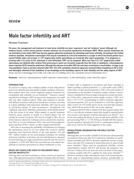 Male Factor Infertility and ART