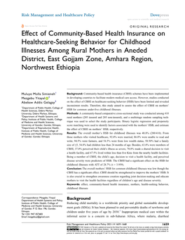 Effect of Community-Based Health Insurance on Healthcare-Seeking