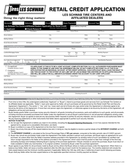 Les Schwab Retail Credit Application