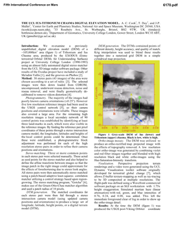 THE UCL IUS-TITHONIUM CHASMA DIGITAL ELEVATION MODEL. A. C. Cook1, T