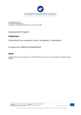 Vabomere, Through the Centralised Procedure Under Article 3 (2) (A) of Regulation (EC) No 726/2004