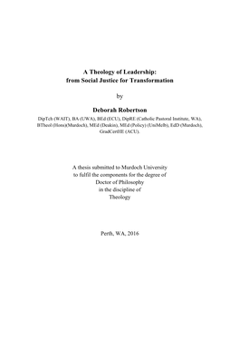 Amended Thesis 30-3-17 a Theology of Leadership