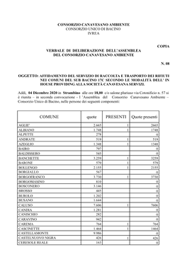 Verbale Di Affidamento Del Servizio Di Raccolta E Trasporto Rifiuti