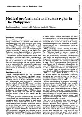 Medical Professionals and Human Rights in the Philippines