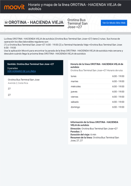 Horario Y Mapa De La Ruta OROTINA