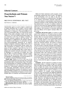 Proarrhythmia and Primum Non Nocere