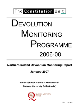 Devolution Monitoring Programme 2006-08
