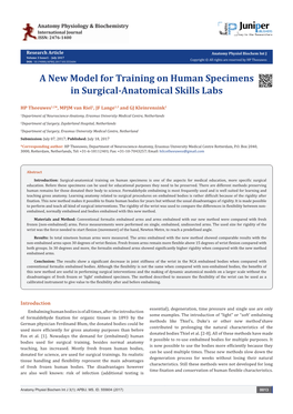 A New Model for Training on Human Specimens in Surgical-Anatomical Skills Labs