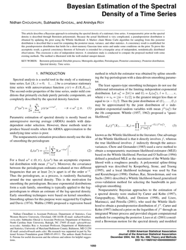 Bayesian Estimation of the Spectral Density of a Time Series