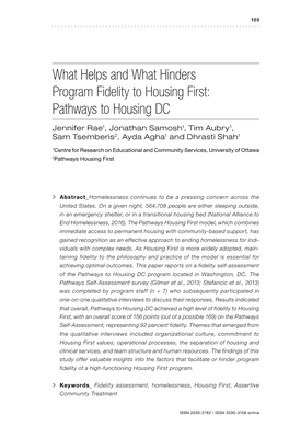 What Helps and What Hinders Program Fidelity to Housing First