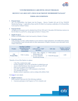 Citi Premiermiles Card Spend and Get Program