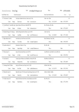 Divisonal Secretaries Teams Report