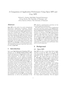 A Comparison of Application Performance Using Open MPI and Cray MPI