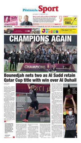 Bounedjah Nets Two As Al Sadd Retain Qatar Cup Title with Win Over Al Duhail