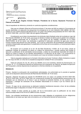 Resolución De Convocatoria De Ayudas Ciclo Hidráulico 2020