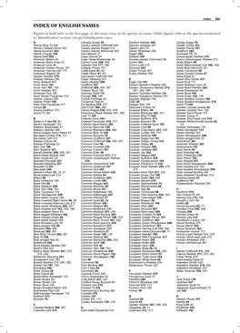 INDEX of ENGLISH NAMES Figures in Bold Refer to the ﬁrst Page of the Main Entry in the Species Accounts