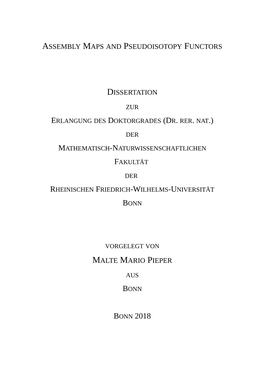 Assembly Maps and Pseudoisotopy Functors