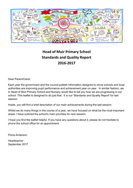 Head of Muir Primary School Standards and Quality Report 2016-2017