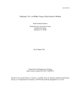 Studying B S Γ at Babar Using a Fully Inclusive Method