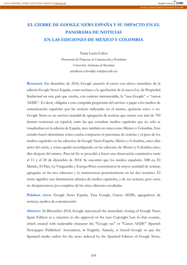 El Cierre De Google News España Y Su Impacto En El Panorama De Noticias En Las Ediciones De México Y Colombia