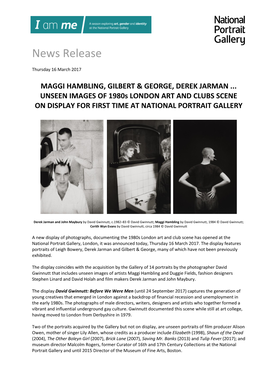 Maggi Hambling, Gilbert & George, Derek Jarman