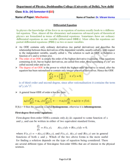 Department of Physics, Deshbandhu College (University of Delhi), New Delhi Class: B.Sc