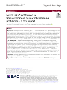 Novel TNC-PDGFD Fusion in Fibrosarcomatous